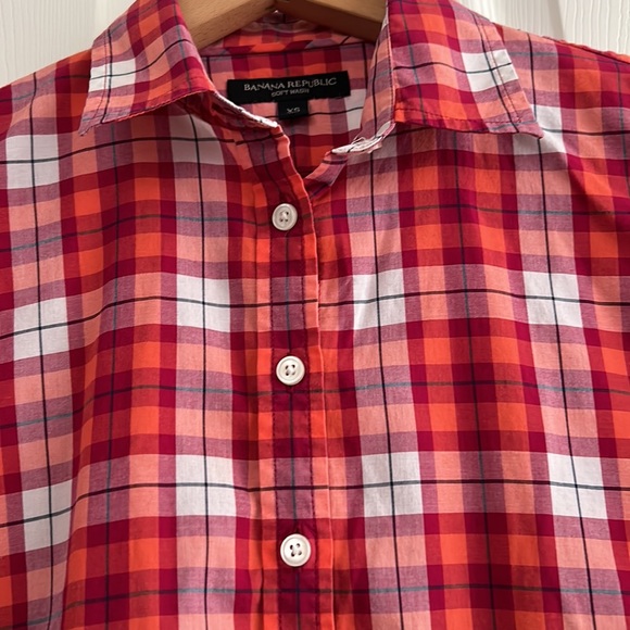 Banana Republic Women’s Tops soft wash plaid button down long sleeves size XS - Picture 5 of 6